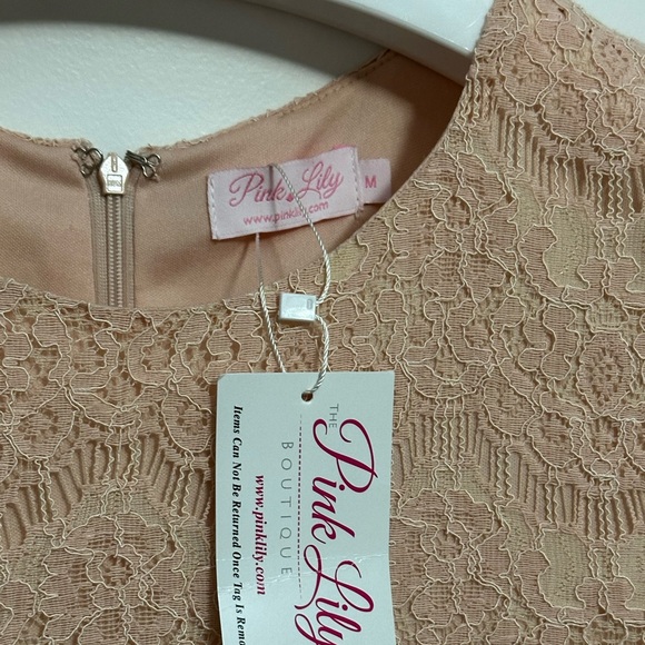 NWT Pink Lily Boutique Lace Sheath Dress, Size Medium - Picture 6 of 6